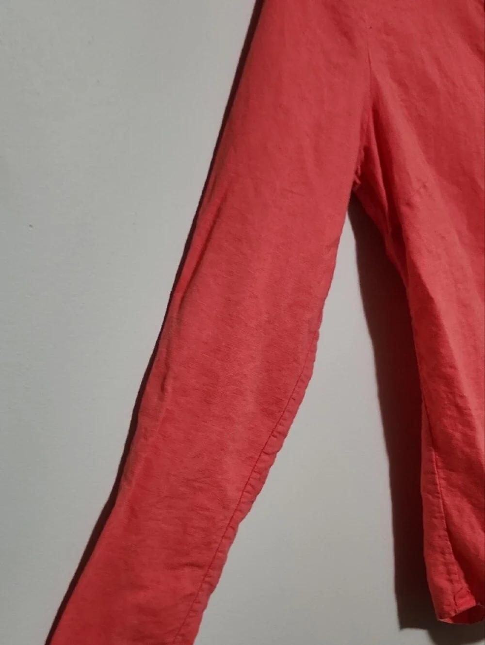 J.Crew Coral Red Baird McNutt Irish Linen Perfect Shirt Button Down Slim Fit 6T